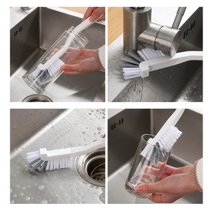 Long Handled Cup <b>Brush</b> Nylon Head Hanging Loop Kitchen Cleaning <b>Brush</b> For Glass <b>Bottle</b> Soy Milk Maker - Product Image 4