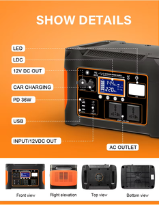 1500W 1000W <b>Solar</b> Power Station Portable LifePo4 Battery Rechargeable Emergency <b>Generators</b> Outdoor Camping Hiking Charging - Product Image 6