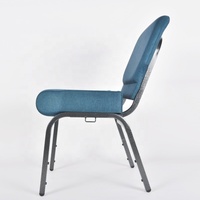 Chaises d'église empilables en métal gris bleu, robustes, à emboîtement, pour prêtres, pasteurs, sièges de culte, vente en gros