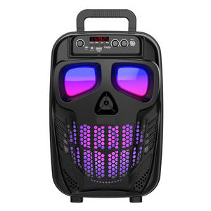 SXQF Nouveau Haut-parleur LED coloré 8 pouces en forme de tête de mort pour extérieur, avec microphone, télécommande, subwoofer, étanche IPX5, commande vocale - Product Image 1