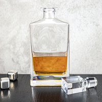 Decantador de Whisky de Cristal Transparente de 850 ml con Logotipo Personalizado, Estilo Clásico, Juego de Bar para el Hogar para Uso Diario