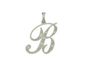 Collar con Colgante de Inicial de Diamantes Personalizado de Lujo, Plata de Ley 925, Collar con Letras con Incrustaciones de Diamantes, Joyería Hip Hop, Estilo Urbano para Hombre - Product Image 1