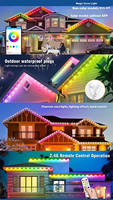 Luces LED Pixel RGBW de 24V CC Personalizadas, Decoración Navideña para Exteriores, Blanco Cálido CCT, IP65, Cuerpo de Lámpara de PC para Edificios