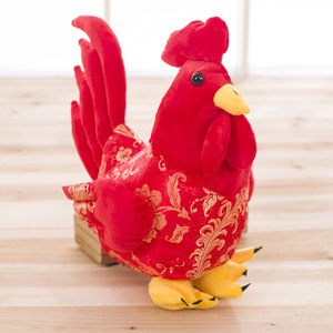 Juguete de peluche de gallo dorado, almohada de <span class=keywords><strong>gallina</strong></span> roja, tela para bebé, boda, muñeca de pollo, regalo de vacaciones, oso Gallo dorado - Product Image 3