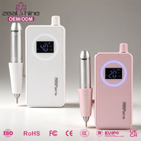 Machine à ongles électrique professionnelle rose et blanche, moteur sans noyau, 40 000 tr/min, 65 W, outil de polissage pour manucure