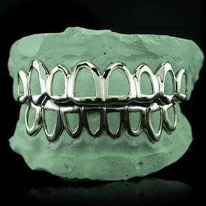 Framed Gold S925 <b>Silver</b> Open Face Grillz - Product Image 1