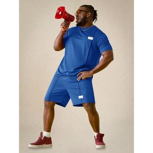 FOXA Men's Big And Tall Shorts Set Short Sleeve <b>T</b> Shirt And <b>Track</b> Shorts Clothing Set 2 Piece Outfits Quick Dry - Product Image 3