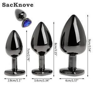 SacKnove 54026 Beginner Funny Heart Shaped 3 Sizes Butt Plug Dilator Opener Adult Anal Sex Toys For Women Couples Stopper Game