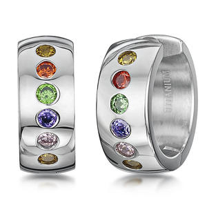 Pendientes de Aro de Titanio Ligeros con Circonitas Cúbicas Personalizados Lotus, Joyería para Piercing - Product Image 2