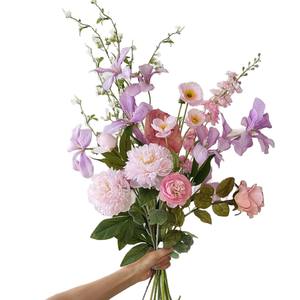 Bouquet de fleurs artificielles en soie, hortensia et rose, haute simulation, réutilisable, décoration intérieure, accessoires de mariage - Product Image 5