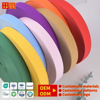 Bande élastique colorée en gros, 25 mm, en polyester, diamètre 10 mm, 20 mm, avec logo personnalisé en relief pour sous-vêtements