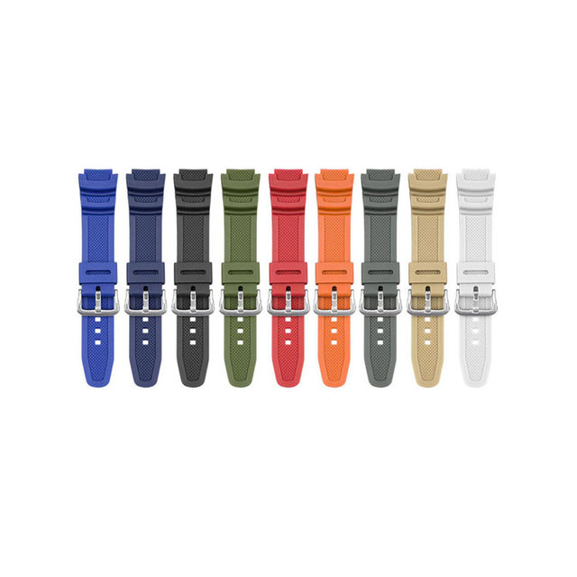 18mm Curved End Sport Resin PU Watch Strap for AE1000 1100 1200 1300 W218H AEQ110 F108 Soft Rubber Watch Band Replacements
