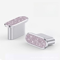Bouchons anti-poussière en métal avec paillettes TYPE-C pour iPhone 15 16 17 Pro Max Plus – Protection universelle pour port de charge Type C