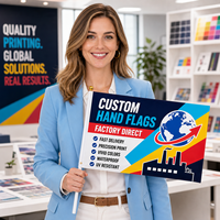 Özel Yapım Promosyon El Bayrağı Seti Çift Örgülü Polyester 12x18 İnç Futbol Maçı Logosu Baskısı Ücretsiz