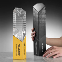 Trophée rectangulaire en cristal gravé personnalisé pour cérémonie d'entreprise, souvenir et décoration d'honneur