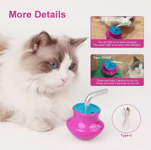 Jouet laser interactif pour animaux de compagnie rechargeable par USB, base oscillante, pointeur laser rotatif automatique à 360 degrés, gyroscopique - Product Image 2