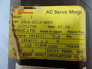 MOTOR SERVO AC 5 A06B-0512-B001 S-712798 110V 6,8a 2000RPM fase <span class=keywords><strong>3</strong></span>, - Product Image 2