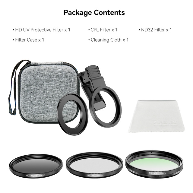 Apexel UV/CPL/ND Lens Filter Kit with Hard Shell Storage Case Multicoated Optical Glass & Aluminum Frame for 67mm Camera Lens