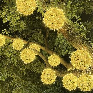 <span class=keywords><strong>Boule</strong></span> de rotin <span class=keywords><strong>lumineuse</strong></span> étanche IP44 pour décoration de Noël, nouvelle <span class=keywords><strong>boule</strong></span> de rotin LED pour extérieur et intérieur, idéale pour les suspensions de festival - Product Image 3