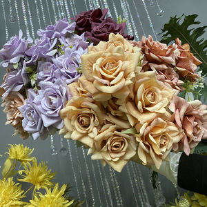 Flores Queyiyi, Ramo de Rosas Artificiales de 30cm-100cm, Decoración para Bodas y Hogar - Product Image 4