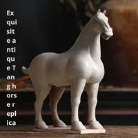 Ornement en céramique Tang Sancai de Luoyang, cheval sauvage debout, style néoclassique, fait à la main, vieilli, pour salon, meuble TV