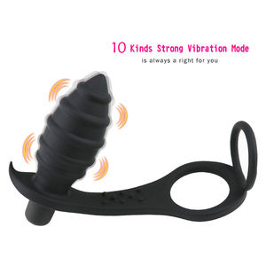 Männliches Prostata-Massage gerät <span class=keywords><strong>Anal</strong></span> Butt Plug Cockring, G-Punkt Sexspielzeug für Männer, vibrierender Penis ring <span class=keywords><strong>Anal</strong></span> Adult <span class=keywords><strong>Toys</strong></span> for Men <span class=keywords><strong>Pleasure</strong></span> - Product Image 2