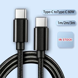 สายชาร์จเร็วแบบถักไนลอน USB C ยาว 1 เมตร 3.3 ฟุต 60W รองรับการชาร์จเร็ว Type C สำหรับโทรศัพท์มือถือรุ่น 16 15 14 13 Pro Max จัดส่งรวดเร็ว - Product Image 2