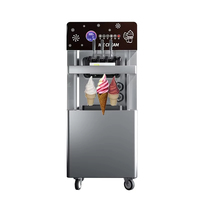 Machine à glace molle commerciale avec fonction yaourt glacé, saveurs lait et eau, 1900W haute puissance