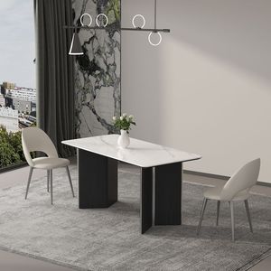 <span class=keywords><strong>Petite</strong></span> réception minimaliste pour <span class=keywords><strong>2</strong></span> <span class=keywords><strong>personnes</strong></span> Bibliothèque de bureau en pierre frittée <span class=keywords><strong>Table</strong></span> de mise en place rectangulaire de l'équipe de démarrage - Product Image 1