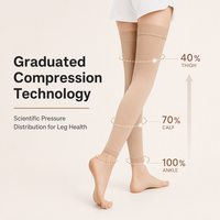 Bas de contention médical sans pieds pour femmes, à compression graduée, pour la cuisse, OEM ODM, vente en gros personnalisée