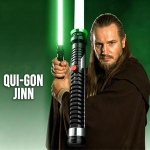 ของเล่นดาบไลท์เซเบอร์ LED นีโอพิกเซล คิว-กอน จินน์ เจได มาสเตอร์ ใบดาบสีเขียว พร้อมเอฟเฟกต์แสงกระพริบ สำหรับวัยรุ่น แฟนธอม เมนาส ไลท์-อัพ โกลว์สติ๊ก - Product Image 1