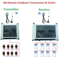 Contrôleur IO bidirectionnel RF 8 canaux 433 MHz DC 12V LoRa RTTXA08 RTRXB08 avec indicateur de retour LED et sortie relais NPN