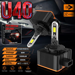 Phare LED U40 80W 8000LM Super Bright External Driver <span class=keywords><strong>Silent</strong></span> Fan Canbus U Copper Tube D1 D2 D3 D5 Waterproof IP68 6500K - Product Image 2