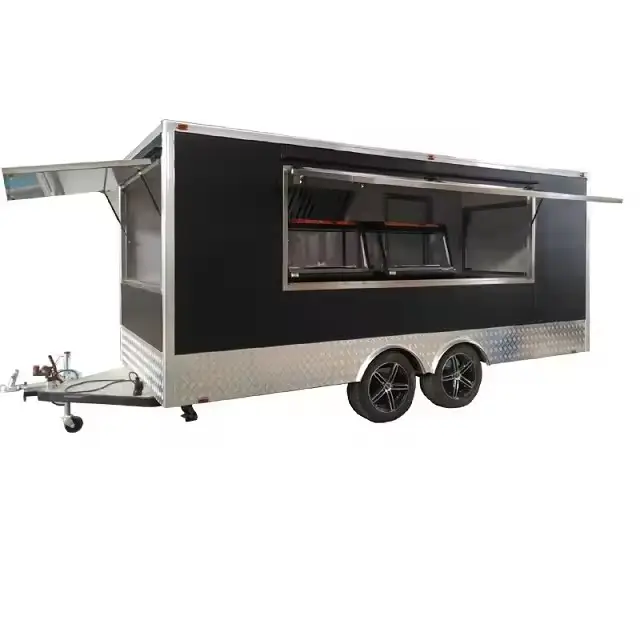 Carro de comida de pão de lanche móvel personalizado comida completa cozinha bar caminhão de comida móvel totalmente mobiliado para venda