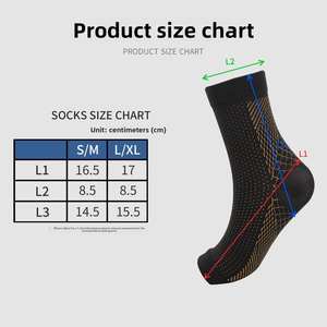 Chaussettes de compression unisexes à bout <span class=keywords><strong>ouvert</strong></span> pour fasciite plantaire avec soutien de la voûte plantaire et de la cheville, chaussettes de sport sans orteils - Product Image 4