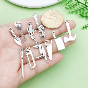 Pendentif en alliage d'argent antique, formes variées, pour la fabrication de bracelets, accessoires de bijoux DIY, alliage de zinc plaqué - Product Image 2
