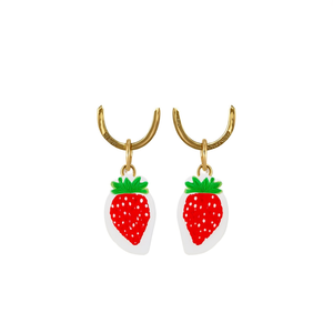 Pendientes Colgantes de Fresa, Chapados en Oro, Acero Inoxidable 316L, Joyería de Moda Sostenible y Resistente - Product Image 2
