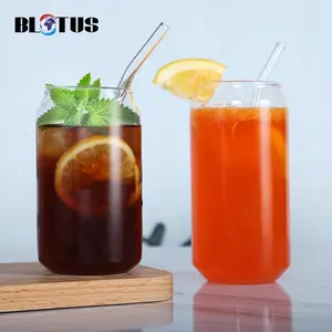 JA personalizza sublimazione 16oz 20oz birra Soda caffè lattine a forma di lattina bicchiere da pinta in vetro in scatola bicchiere con coperchio in bambù tazza di paglia