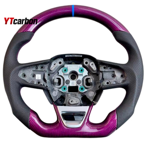 Volant de course personnalisé en fibre de carbone véritable YTcarbon pour <span class=keywords><strong>Clio</strong></span> MK4 GT RS 12-18, accessoires intérieurs de voiture, pièces automobiles - Product Image 1