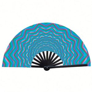 High Quality Bamboo Wood Folding <b>Hand</b> <b>Fan</b> for Weddings Holidays Custom Logo Handheld Traditional Painted DIY for Home Decoration - Product Image 6