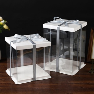 Transparent Plastic <strong>Cake</strong> <strong>Boxes</strong> with Lids <strong>Mini</strong> UV Advantage PET Material Square Shape Embossed Matt Laminated <strong>Cake</strong> Packaging - Product Image 2