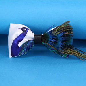 Papillon Elegante <span class=keywords><strong>di</strong></span> Alta Qualità in Piume <span class=keywords><strong>di</strong></span> Pavone Bianche Fatte a Mano per <span class=keywords><strong>Uomo</strong></span> - Product Image 2