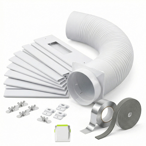 Kit de ventilation universel portable YOD HVAC Contractor de haute qualité pour porte coulissante, 220 cm/87 pouces, avec tuyau <span class=keywords><strong>d</strong></span>'évacuation de 5,1 pouces pour la maison - Product Image 1