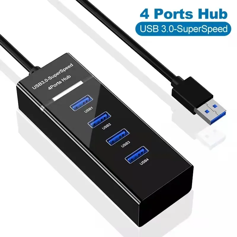 Высокоскоростной USB-разветвитель, 4 порта, 2,0 дюйма, 3,0 дюйма