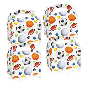 DD128 Football Basketball Rugby Baseball Design Candy Treat Boxes Paper Gift Cake Goodies Box