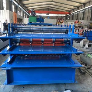 Heißer Verkauf Fliesenherstellungsmaschine Dach-Wandplatten-Rollformmaschine mit Motor Dreischicht-Rollformmaschine - Product Image 6