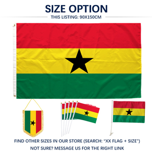 Drapeau du Ghana 3x5 pieds en polyester, impression recto, œillets en laiton, double couture, vente en gros, 3x5 90x150cm, drapeau de la République ghanéenne - Product Image 4