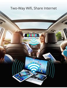 Junsun — caméra de tableau de bord complet HD, pour <span class=keywords><strong>voiture</strong></span>, Dvr, avec rétroviseur Android, tactile, boîte noire, 2020 - Product Image 6