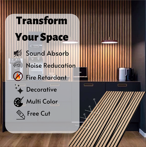 Pannello acustico con scanalatura in pet in legno a doghe pannello in poliestere acustico in legno riciclato al 100% per animali domestici - Product Image 4