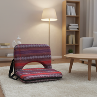 Chaise de sol pliable en tissu de style moyen-oriental pour l'extérieur, en forme de L, avec housse amovible, imperméable, réglable et légère